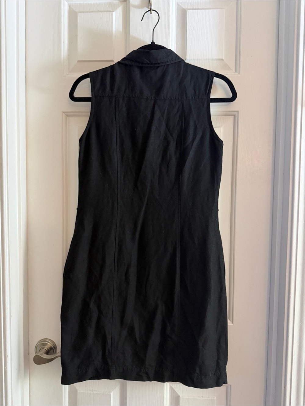 Banana republic black linen Sleeveless Button-Front shirt Dress with pockets 0 - Picture 5 of 5